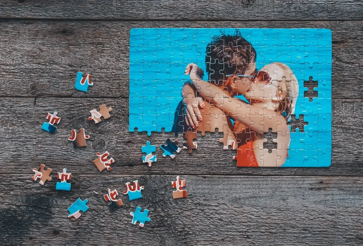 Fotopuzzle für gemeinsame Zeit am Valentinstag