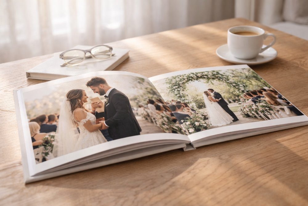 Ein hochwertiges personalisiertes Hochzeits-Fotobuch