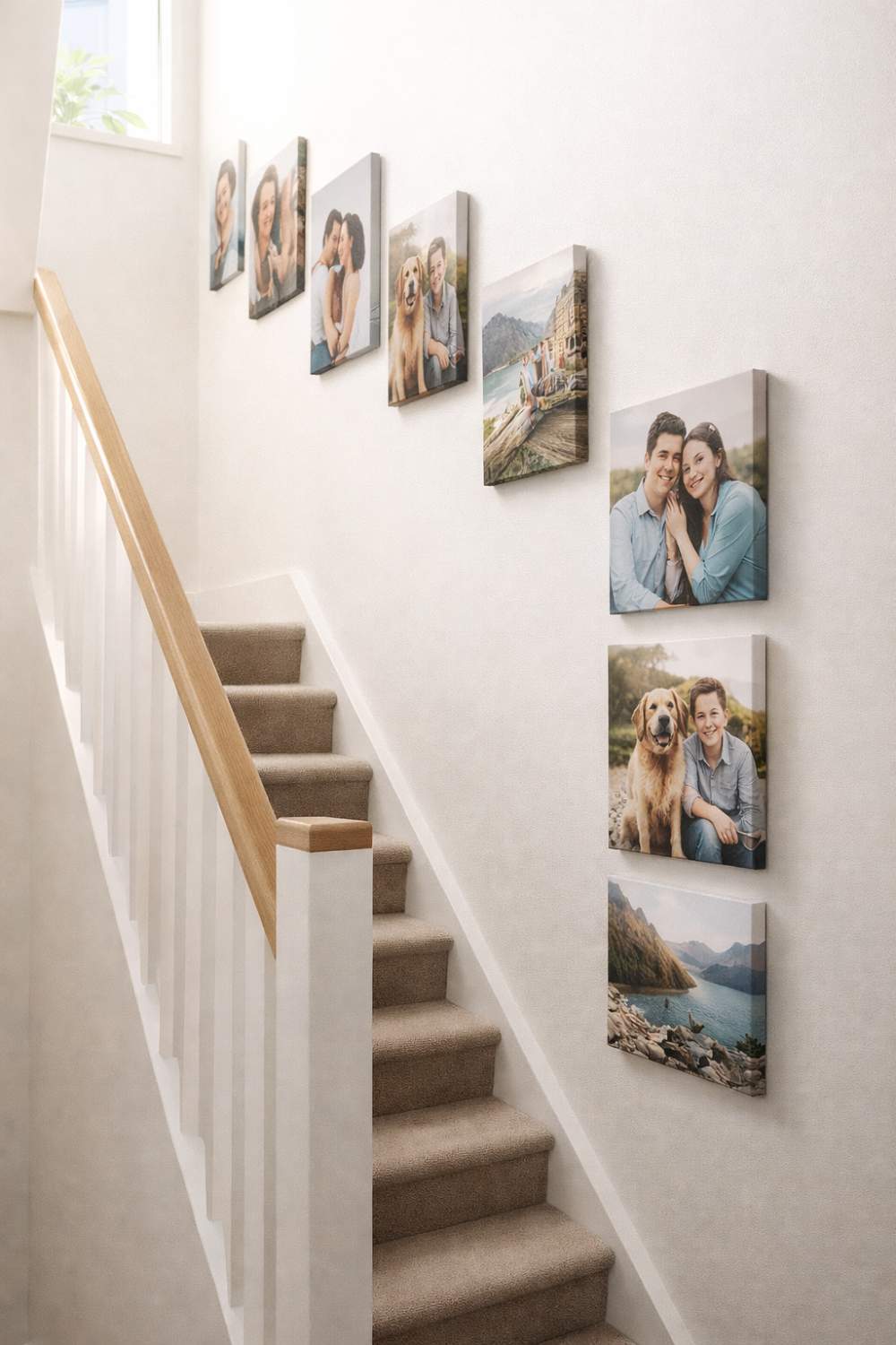Bilderwand Gestaltung im Treppenhaus
