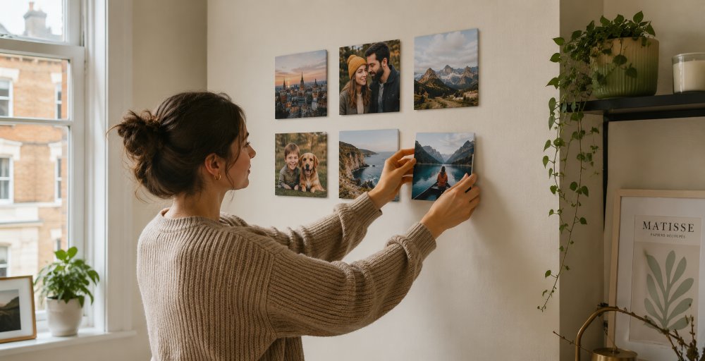 Materialien für eine modulare Bilderwand