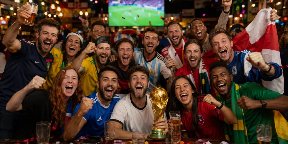 Freunde bereiten sich auf das WM-Spiel vor