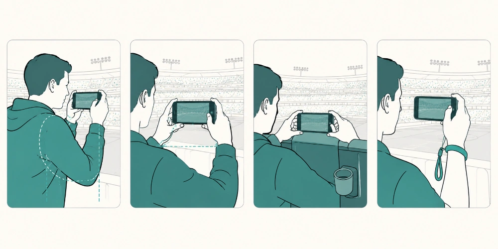 Smartphone-Fotografie Technik im Stadion