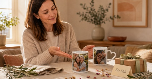 Fototasse gestalten als Geschenk: 3 Tassenarten, 3 Layouts, 5 Schritte