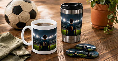 Foto-Tasse zur Weltmeisterschaft gestalten: So drucken wir deine Fotos