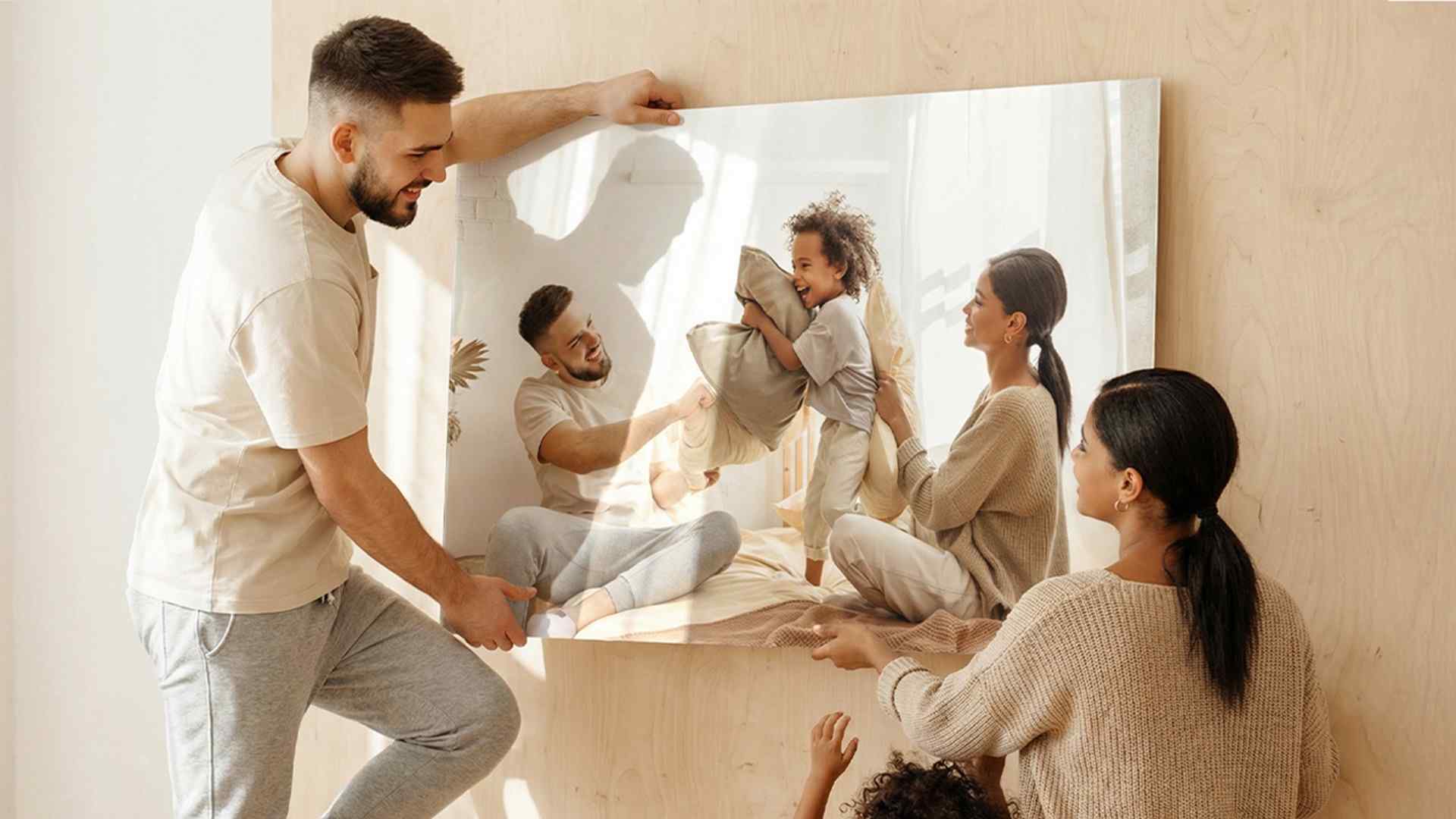 Foto hinter glänzendem Acrylglas mit Tiefeneffekt