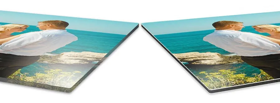Kristallklares Acrylglas oder edles Alu-dibond – beides setzt dein Foto perfekt in Szene