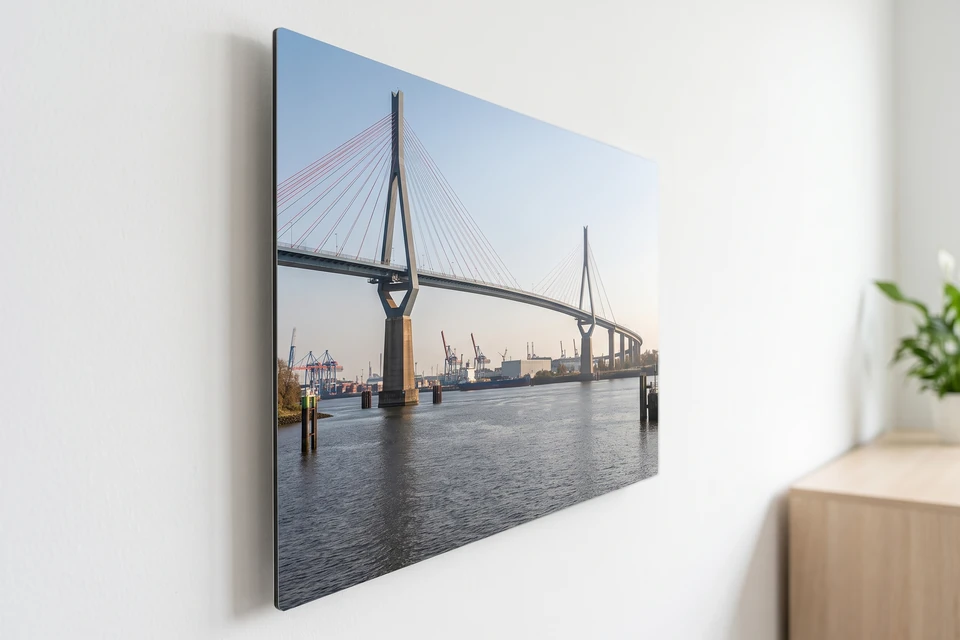 Alu-Dibond-Bild mit der Köhlbrandbrücke
