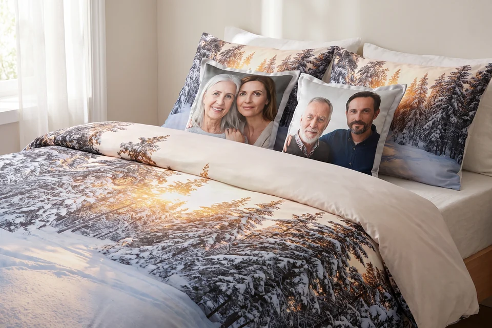 Foto-Bettwäsche mit Winterfoto