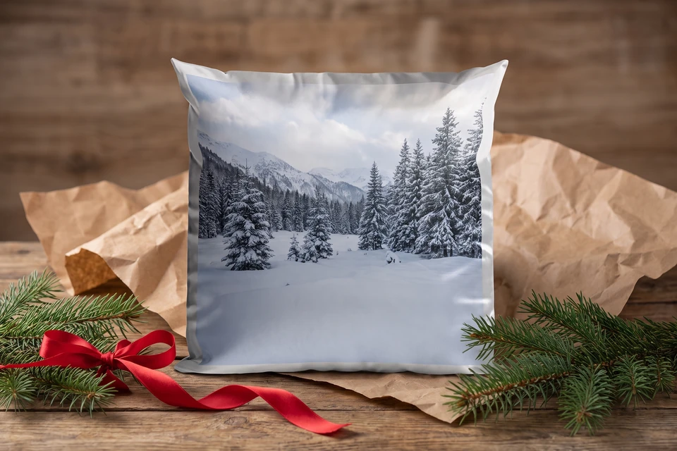 Fotokissen als Geschenk verpackt