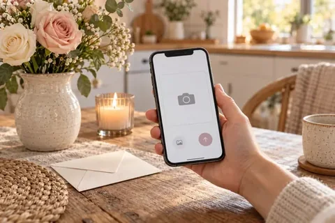 Geschenk zum Jahrestag wird am Smartphone in der Vorschau geprüft