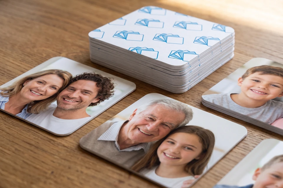 Memo-Spiel mit Familienfotos