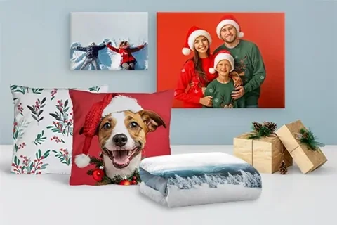 Fotokissen, Leinwand und Fotodecke als Weihnachtsgeschenke