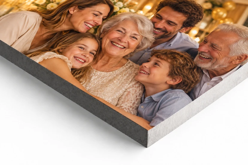 Keilrahmen einer Fotoleinwand zum Jubiläum in 2 cm und 4 cm