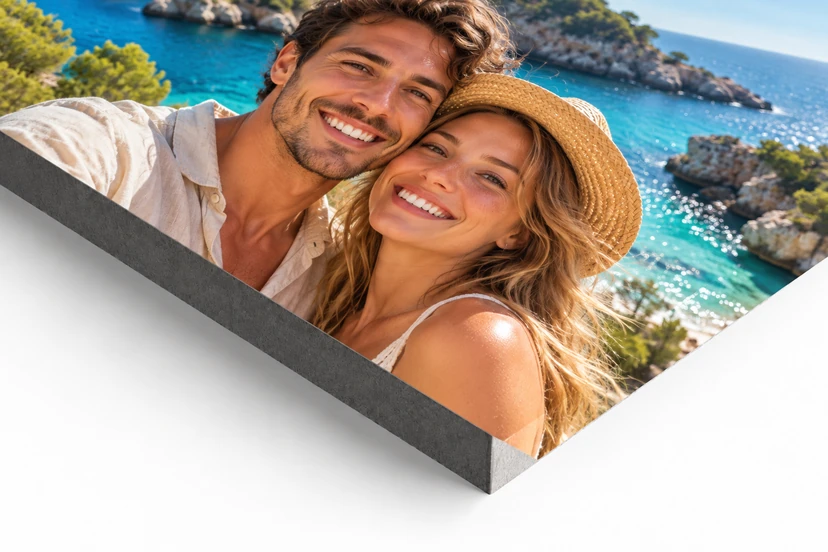 Keilrahmen einer Fotoleinwand vom Urlaub in 2 cm und 4 cm