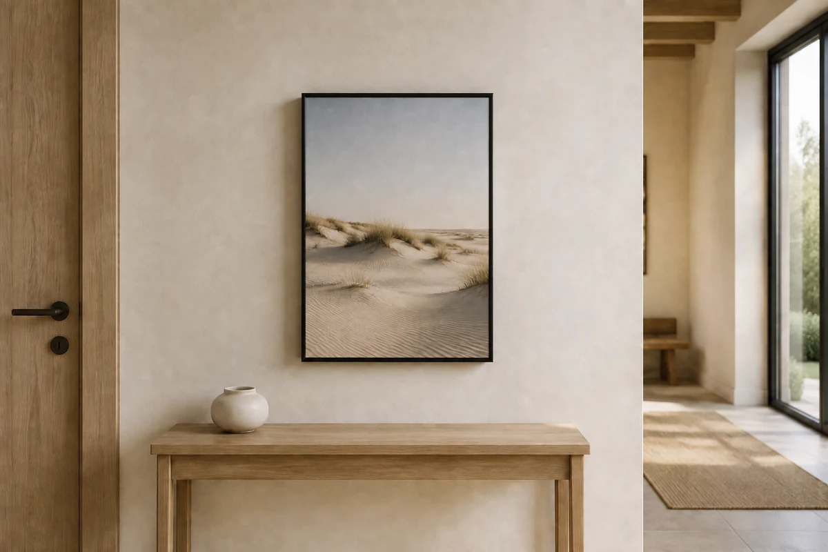 Leinwand 40 x 30 cm im Premium-Schattenfugenrahmen an der Wand