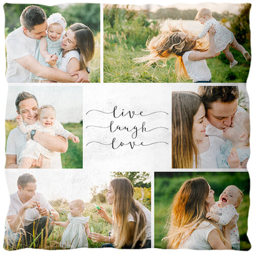 Fotokissen Collage Hoch - Live Laugh Love