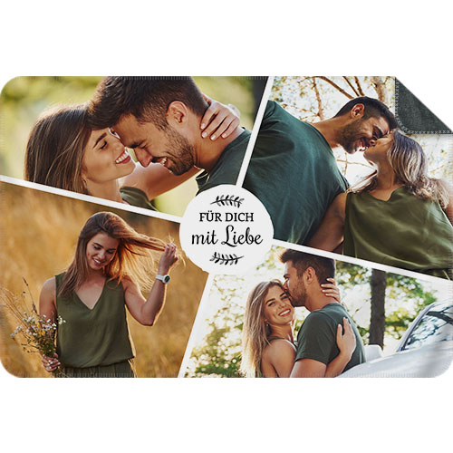 Fotodecke Collage Quer - For you with love