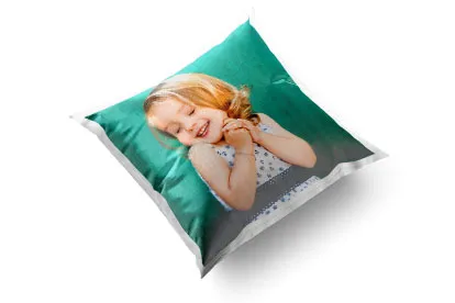 Fotokissen aus Satin Detailansicht