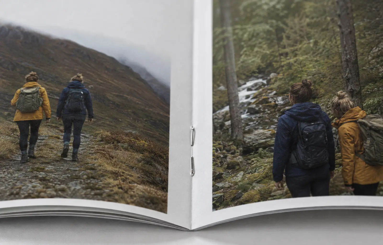 Einband und Bindung eines Fotobuchs Fotoheft