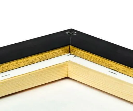 Rückseite des Rahmens in Gold-Optik