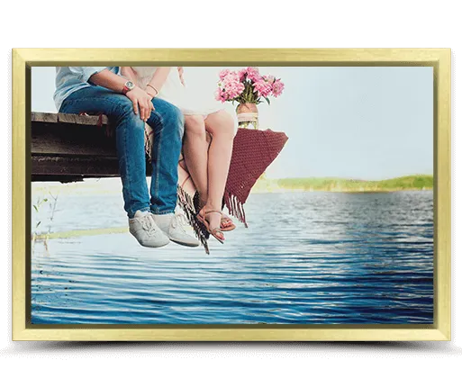 Leinwanddruck mit Rahmen in Gold-Optik