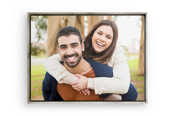 Leinwand mit Rahmen in Silber-Optik