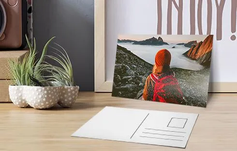 Fotopostkarte im Raum
