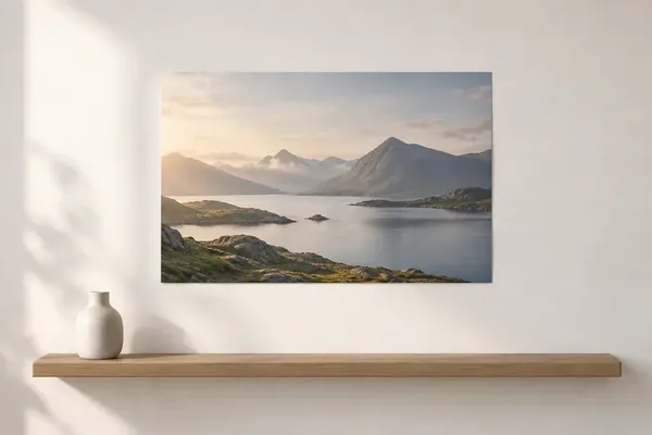 Poster 60 x 40 cm über einem Wandregal