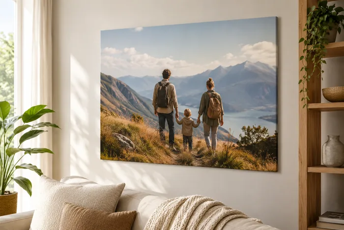 Personalisiertes Poster mit eigenem Foto an der Wand