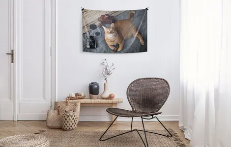 foto wandtuch im raum