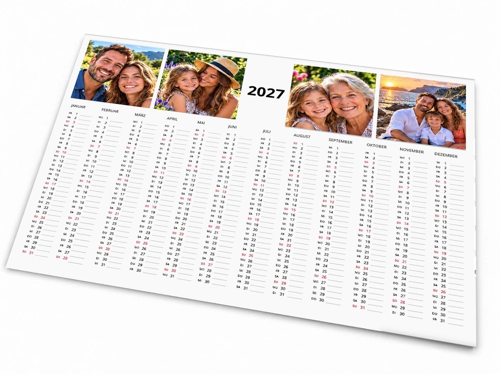 Jahresplaner 2027 schräg liegend