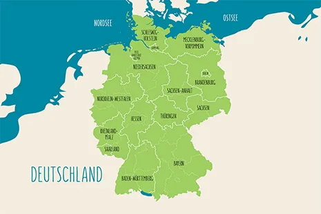 Deutschlandkarte „Grüntöne“