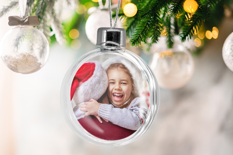 Personalisierte Weihnachtskugeln mit Foto
