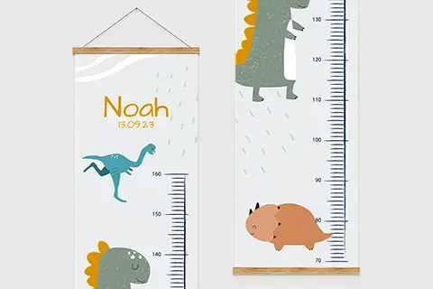 Personalisierte Kindermesslatte Dinosaurier