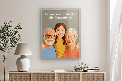 poster mit familienportraet