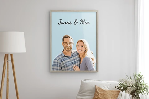 Pärchen Portrait als Poster gedruckt