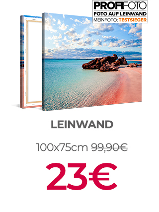 Deine Fotoleinwand in 100x75cm nur 23€