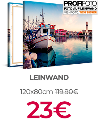 Deine Fotoleinwand in 120x80cm nur 23€