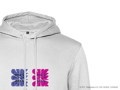 GZSZ Hoodie grau Nahaufnahme