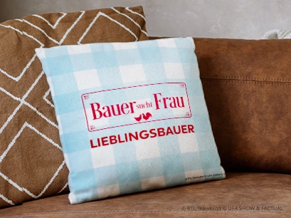 zwei Bauer sucht Frau Kissen mit Karomuster