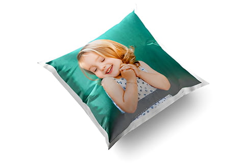 Satin Kissen mit Foto Komplette Ansicht
