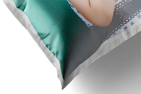 Satin Kissen mit Foto Detailansicht