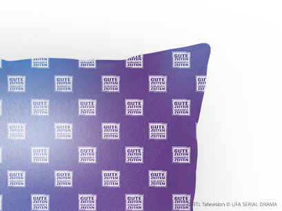 GZSZ Kissen blau Logo nahaufnahme