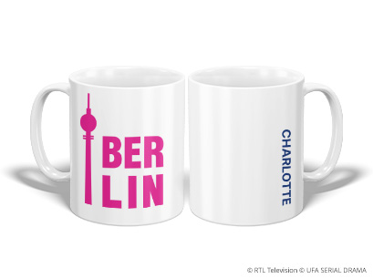 GZSZ Tasse Berlin pink Vorder- und Rückansicht