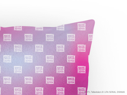 GZSZ Kissen pink Logo nahaufnahme