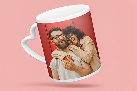 Herztasse mit Foto Komplette Ansicht