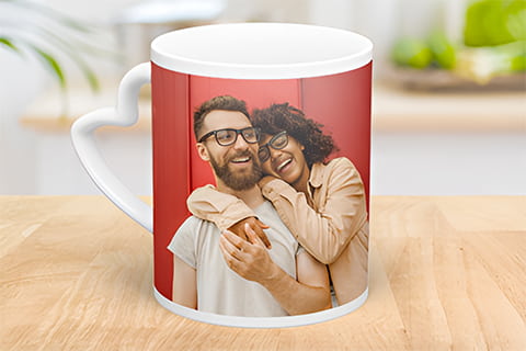 Herztasse mit Foto Raumansicht