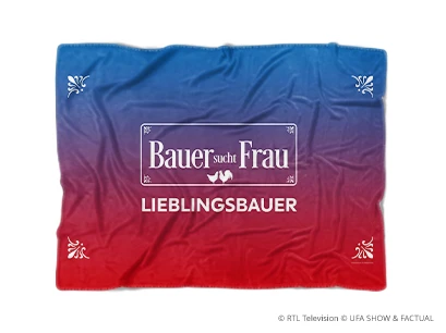 Premium Decke blau-rot flach liegend