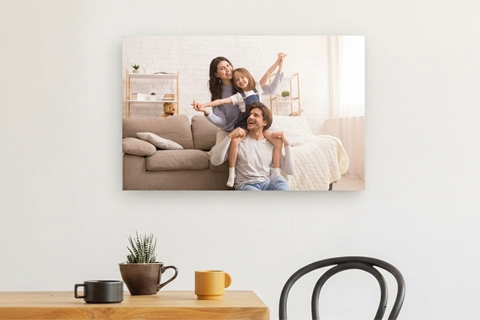 große Leinwand mit Familienporträt