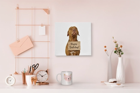 Mini-Leinwand mit einem Hundefoto